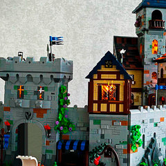 MOC 154776 Black Falcon's Castle European Architecture Brick Toy