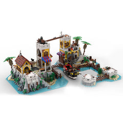 MOC 126355 Pirate Architecture Scene 6277 Imperial Trading Post Remake Bricks Toy