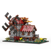 MOC 58912 Architecture Modular Medieval Windmill Brick Toy