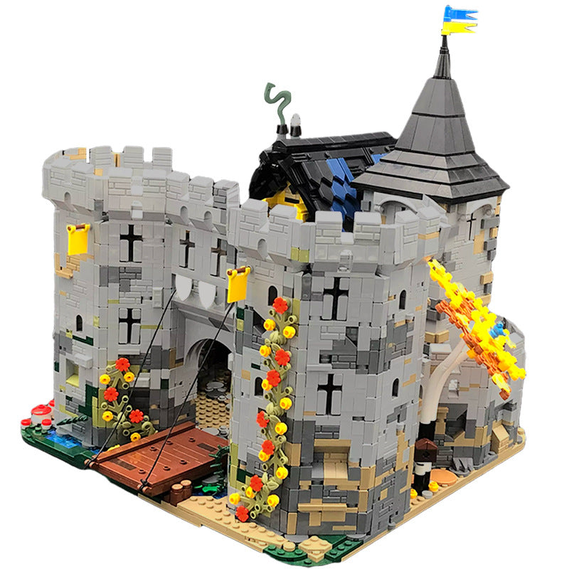 Architecture MOC 113094 Medieval Castle Black Falcon's Fortress Brick Toy