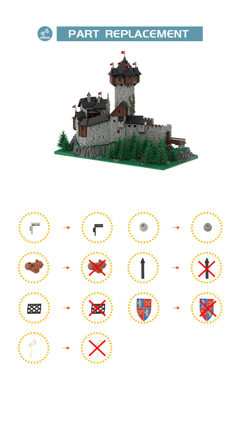 MOC 65340 Burg Falkenstein Medieval Castle In Carinthia Austrian Alps Bricks Toys