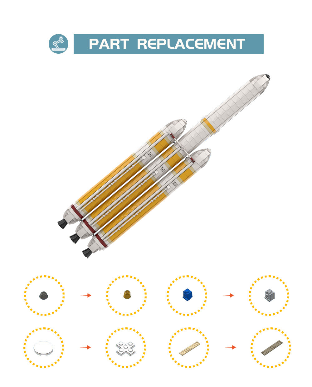 MOC 101254 Space Delta IV Heavy with Parker Solar Probe Bricks Toys(Saturn V Scale)