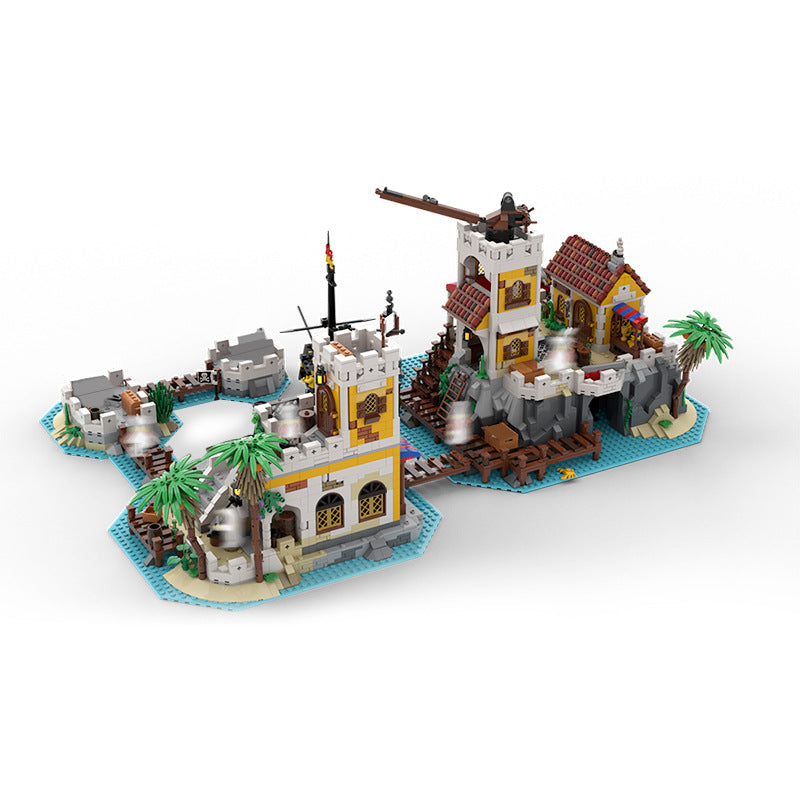 MOC 126355 Pirate Architecture Scene 6277 Imperial Trading Post Remake Bricks Toy