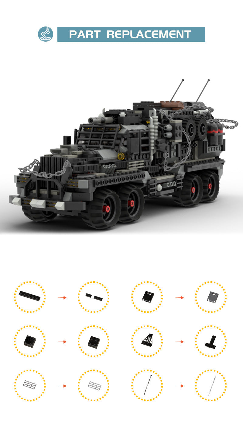 MOC Movie Mad Max The Reisiger 8x8 War Rig Military Armored Tank Brick Toy 116001