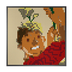 Pixel Art Photo Frame Painting Boy Pattern MOC Brick Toy