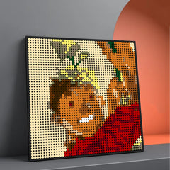 Pixel Art Photo Frame Painting Boy Pattern MOC Brick Toy