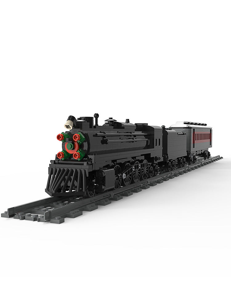 MOC The Polar Express Steam Train Christmas Snow City Railway Locomotive Brick Toy