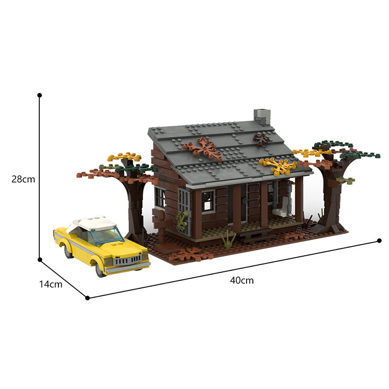 MOC 123307 Movie Evil Dead The Knowby Cabin & Oldsmobile Delta 88 Car Brick Toy