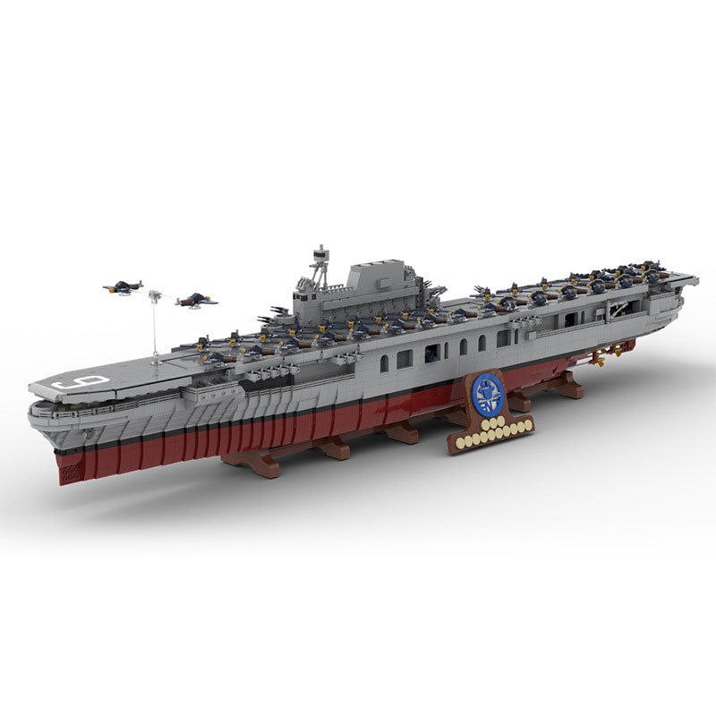 MOC 15594 Military Battleship The USS Enterprise CV-6 RC American Nuclear-Powered Aircraft Carrier Bricks Toy