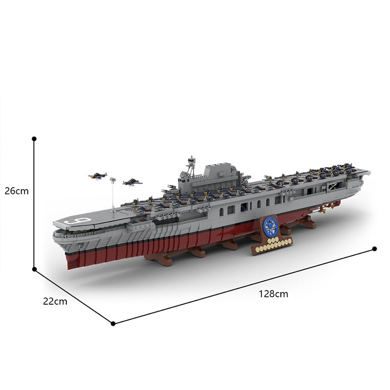 MOC 15594 Military Battleship The USS Enterprise CV-6 RC American Nuclear-Powered Aircraft Carrier Bricks Toy