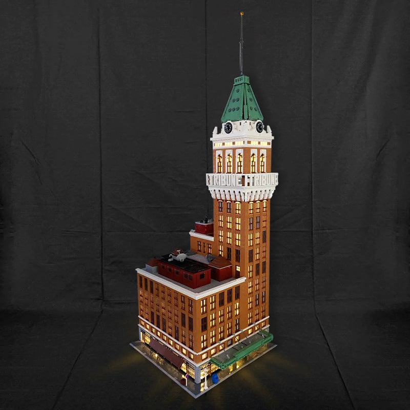 MOC Classic Architecture Tribune Tower Skyscraper Bricks Toys