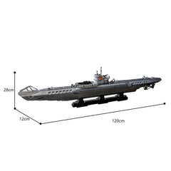 MOC 139272 Military Warship German U-Boat Type VIIC Submarine Brick Toy