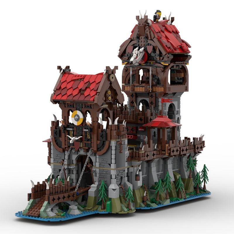 MOC 136695 Wolfpack Tower & Medieval Ship Classic Castle Bricks Toys