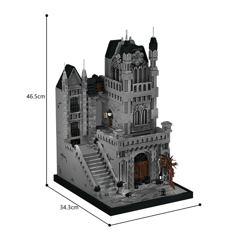 MOC 155744 Game Bloodborne Architecture Yharnam Streets Vintage Castle Bricks Toys